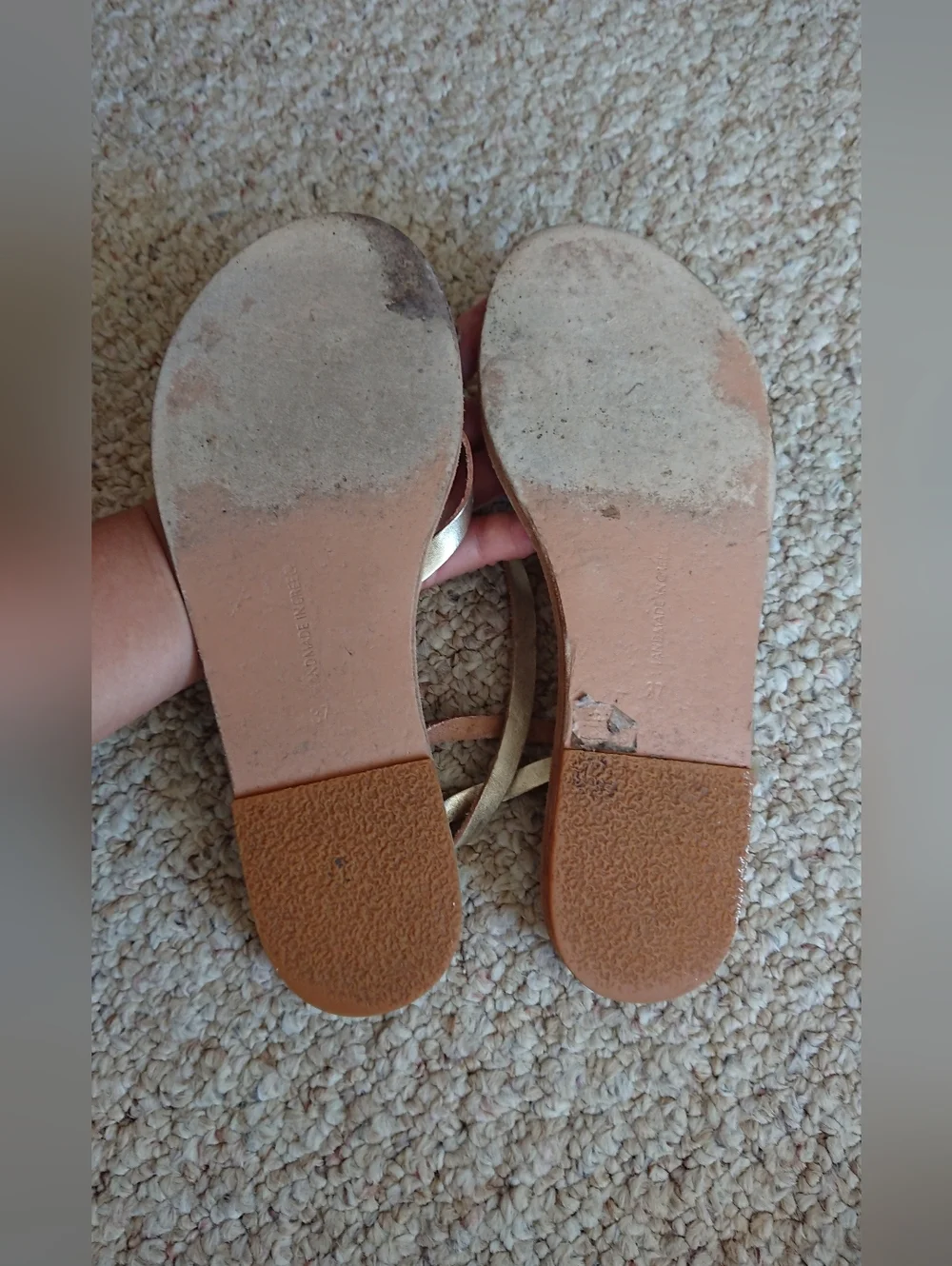 Ancient Greek Sandals Apli Eleftheria metallic-effect leather sandals size 6.5
